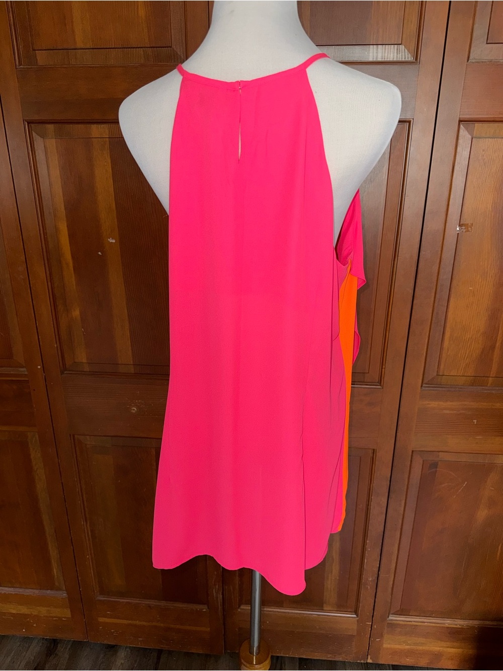 XL Barbiecore Girl’s Night Out Neon Bright Flowy Halter Layered Resort - Picture 5 of 9